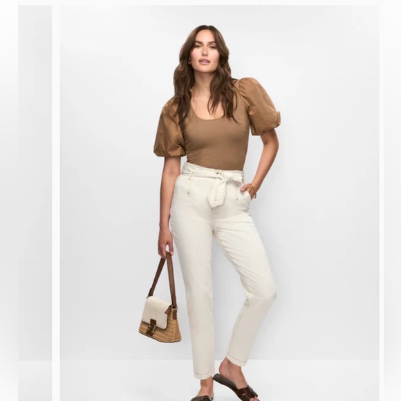 Tie-Waist Tapered Jeans 12 - Picture 10 of 11